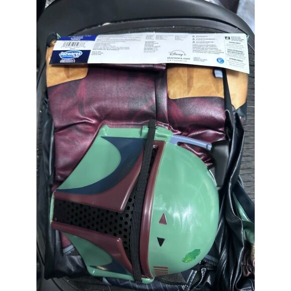Star Wars Child Large Boba Fett Halloween Costume Jumpsuit, cape and Mask NEW - Picture 7 of 7